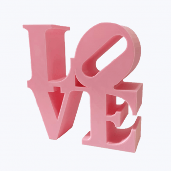 Escrita Love Rosa em Impressão 3D